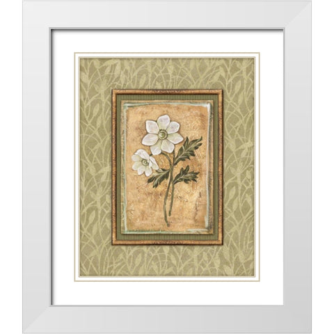 Peaceful Flowers III White Modern Wood Framed Art Print with Double Matting by Audrey, Charlene