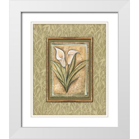Peaceful Flowers IV White Modern Wood Framed Art Print with Double Matting by Audrey, Charlene