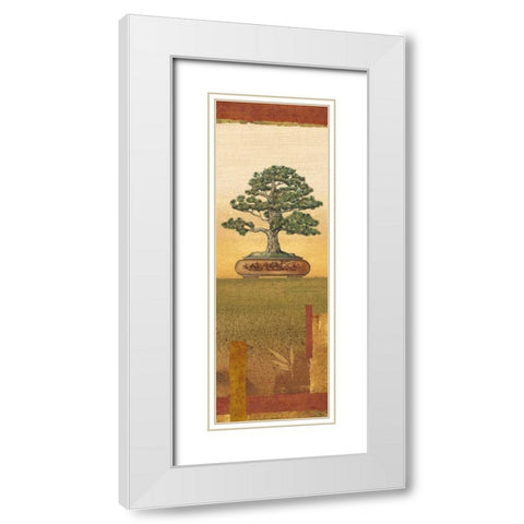 Bonsai I White Modern Wood Framed Art Print with Double Matting by Audrey, Charlene