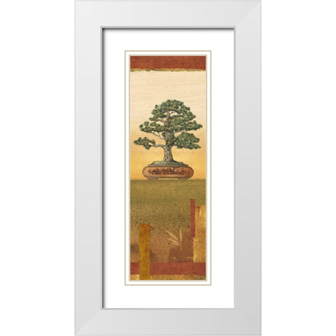 Bonsai I White Modern Wood Framed Art Print with Double Matting by Audrey, Charlene