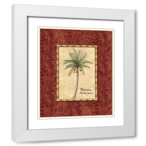 Red Passion Palm I White Modern Wood Framed Art Print with Double Matting by Audrey, Charlene