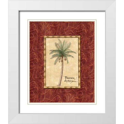 Red Passion Palm I White Modern Wood Framed Art Print with Double Matting by Audrey, Charlene