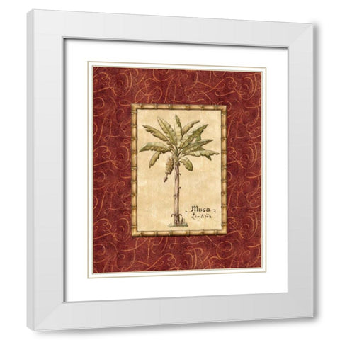Red Passion Palm II White Modern Wood Framed Art Print with Double Matting by Audrey, Charlene