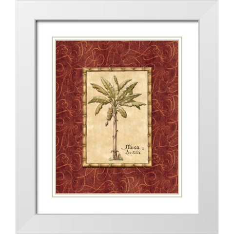 Red Passion Palm II White Modern Wood Framed Art Print with Double Matting by Audrey, Charlene