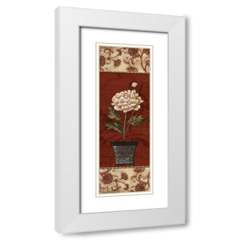 Geisha Garden I White Modern Wood Framed Art Print with Double Matting by Audrey, Charlene