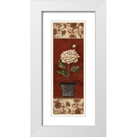 Geisha Garden I White Modern Wood Framed Art Print with Double Matting by Audrey, Charlene