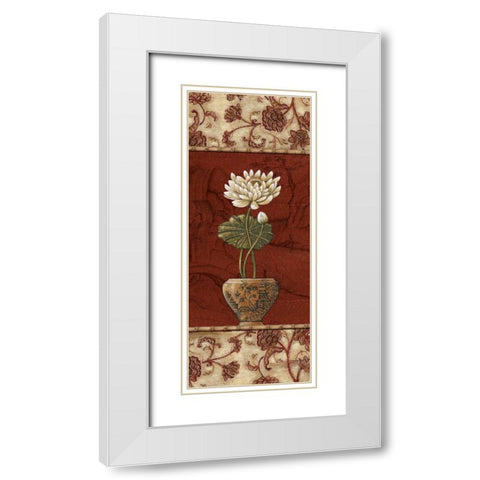 Geisha Garden III White Modern Wood Framed Art Print with Double Matting by Audrey, Charlene