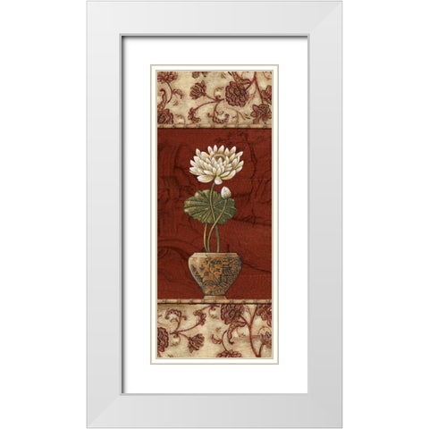 Geisha Garden III White Modern Wood Framed Art Print with Double Matting by Audrey, Charlene
