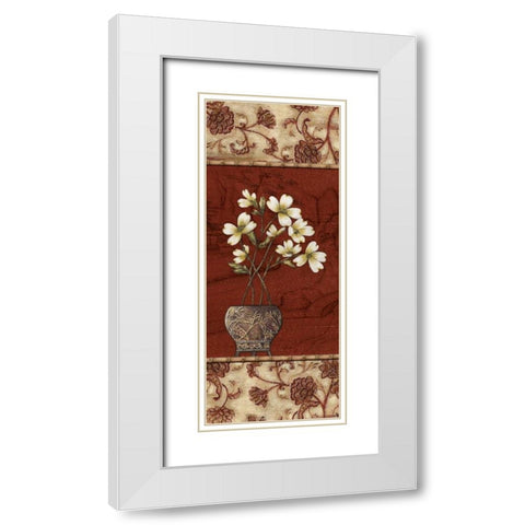 Geisha Garden IV White Modern Wood Framed Art Print with Double Matting by Audrey, Charlene