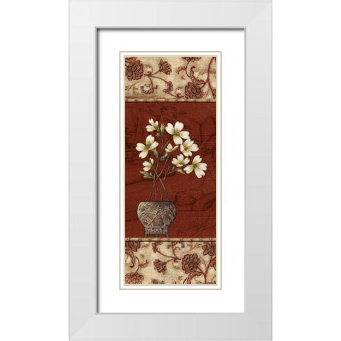 Geisha Garden IV White Modern Wood Framed Art Print with Double Matting by Audrey, Charlene