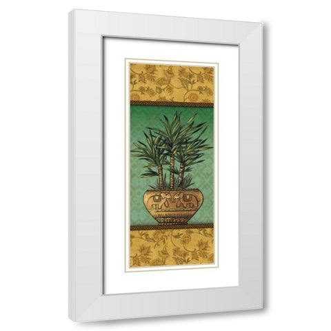 Tropical Plants I White Modern Wood Framed Art Print with Double Matting by Audrey, Charlene