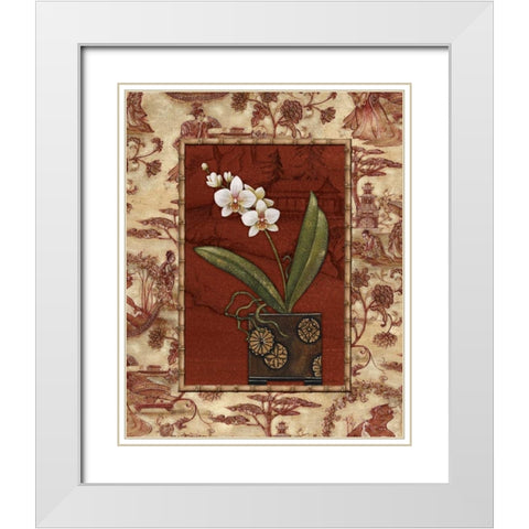 Osaca Floral II White Modern Wood Framed Art Print with Double Matting by Audrey, Charlene