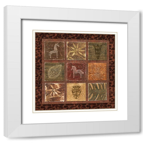 Tribal Collage I White Modern Wood Framed Art Print with Double Matting by Audrey, Charlene