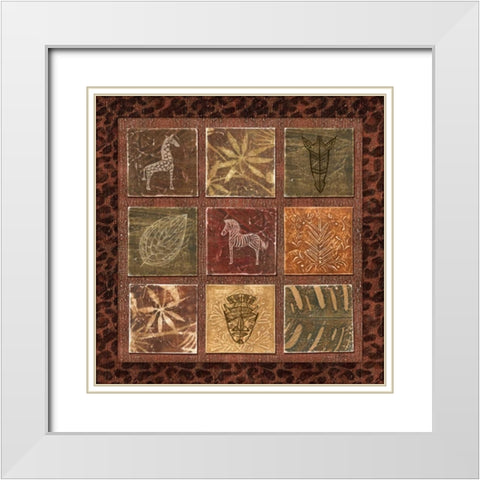 Tribal Collage I White Modern Wood Framed Art Print with Double Matting by Audrey, Charlene