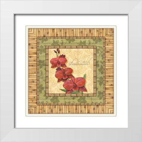 Bright Orchids III White Modern Wood Framed Art Print with Double Matting by Audrey, Charlene