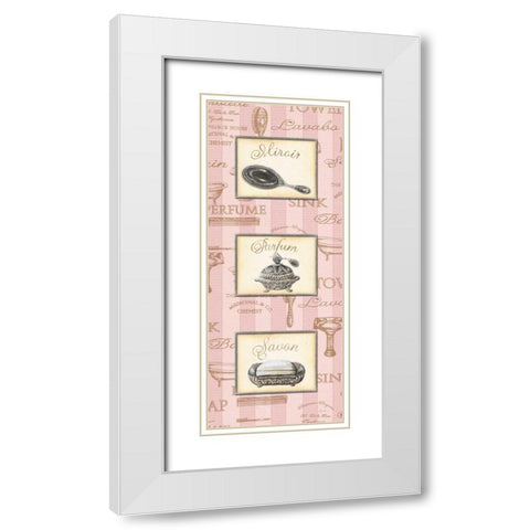 Beaute Feminine Panel I White Modern Wood Framed Art Print with Double Matting by Audrey, Charlene