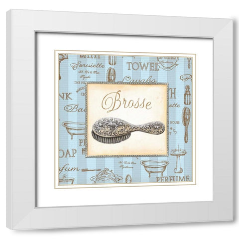 Bleu Beaute Feminine II White Modern Wood Framed Art Print with Double Matting by Audrey, Charlene