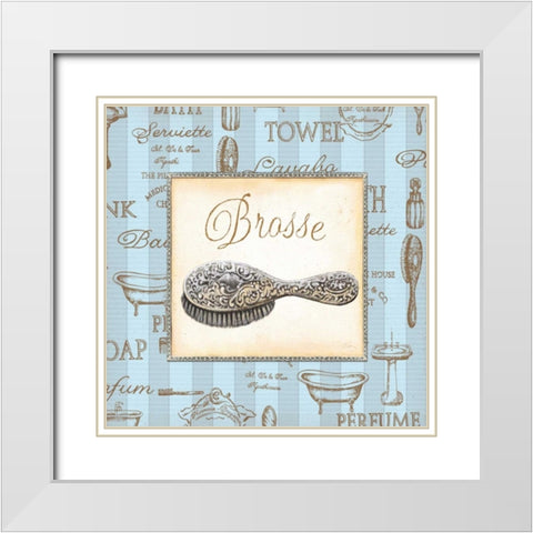 Bleu Beaute Feminine II White Modern Wood Framed Art Print with Double Matting by Audrey, Charlene