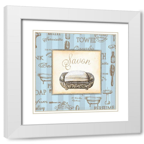Bleu Beaute Feminine III White Modern Wood Framed Art Print with Double Matting by Audrey, Charlene