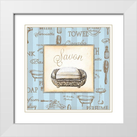 Bleu Beaute Feminine III White Modern Wood Framed Art Print with Double Matting by Audrey, Charlene