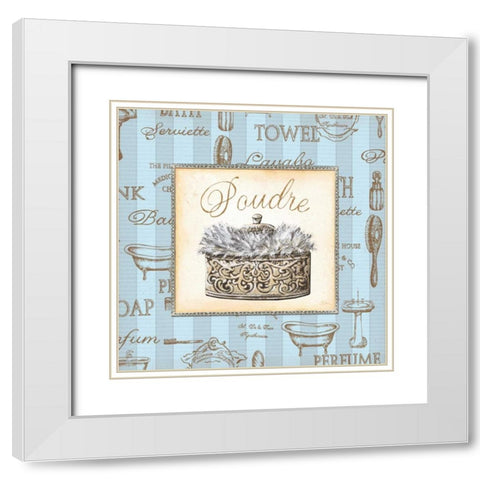 Bleu Beaute Feminine IV White Modern Wood Framed Art Print with Double Matting by Audrey, Charlene