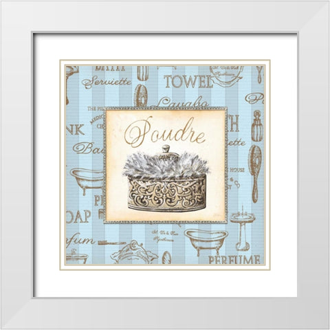 Bleu Beaute Feminine IV White Modern Wood Framed Art Print with Double Matting by Audrey, Charlene