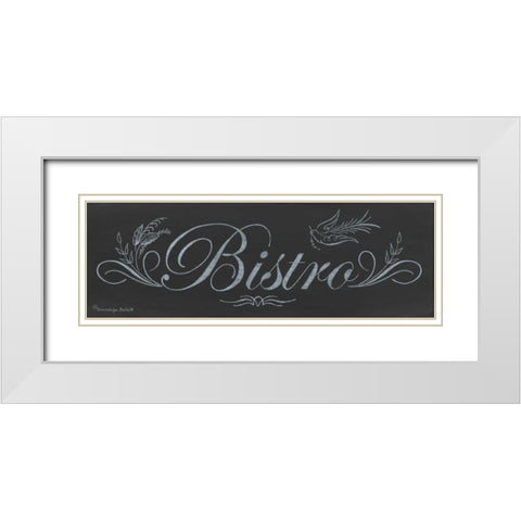 Bistro Chalkboard White Modern Wood Framed Art Print with Double Matting by Babbitt, Gwendolyn