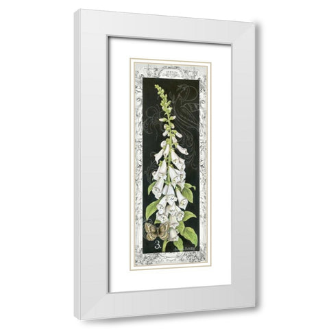 Foxglove White Modern Wood Framed Art Print with Double Matting by Babbitt, Gwendolyn