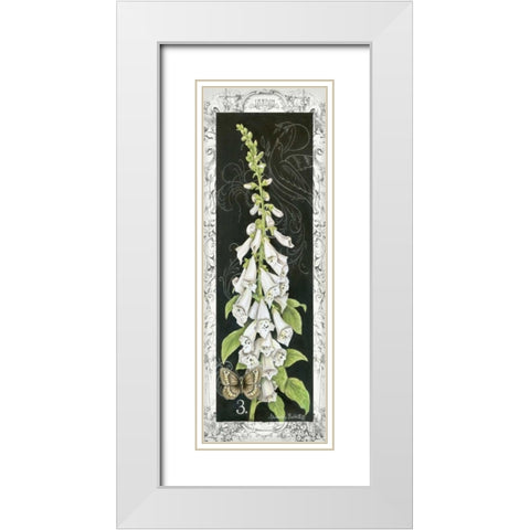 Foxglove White Modern Wood Framed Art Print with Double Matting by Babbitt, Gwendolyn