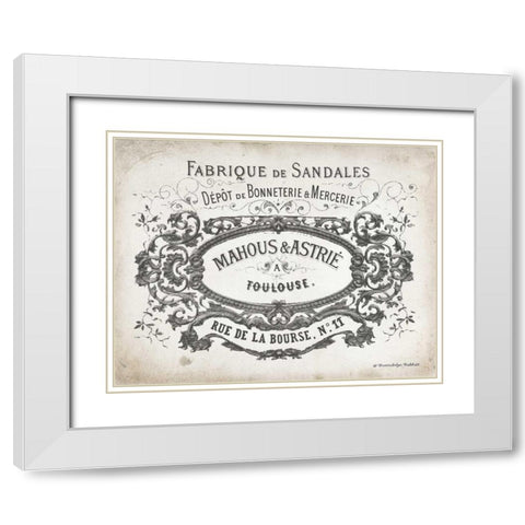 French Letterhead II White Modern Wood Framed Art Print with Double Matting by Babbitt, Gwendolyn
