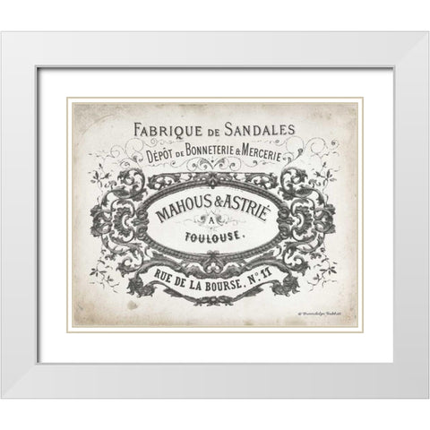 French Letterhead II White Modern Wood Framed Art Print with Double Matting by Babbitt, Gwendolyn