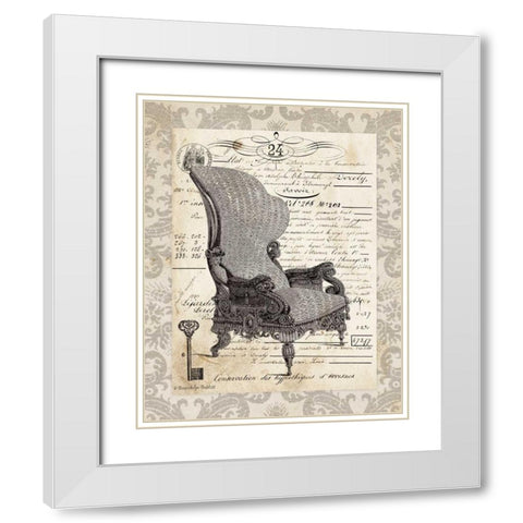 French Chair I White Modern Wood Framed Art Print with Double Matting by Babbitt, Gwendolyn
