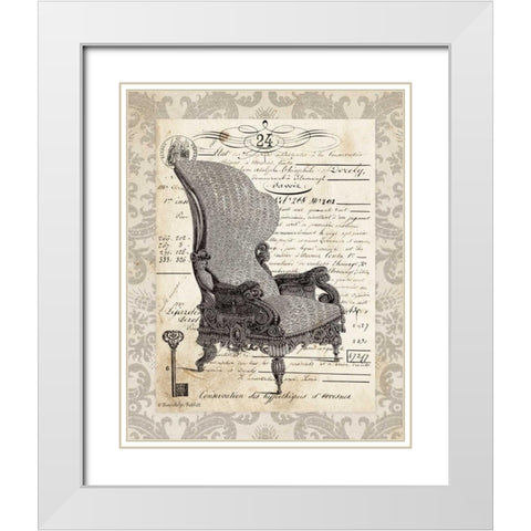French Chair I White Modern Wood Framed Art Print with Double Matting by Babbitt, Gwendolyn