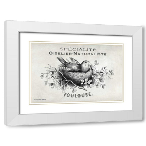 French Bird Nest I White Modern Wood Framed Art Print with Double Matting by Babbitt, Gwendolyn