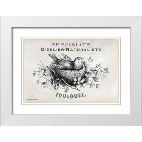 French Bird Nest I White Modern Wood Framed Art Print with Double Matting by Babbitt, Gwendolyn