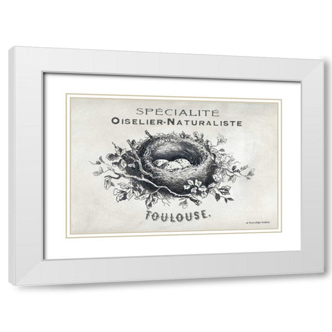 French Bird Nest II White Modern Wood Framed Art Print with Double Matting by Babbitt, Gwendolyn