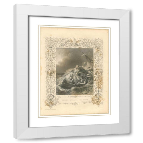 Faith Engraving II White Modern Wood Framed Art Print with Double Matting by Babbitt, Gwendolyn