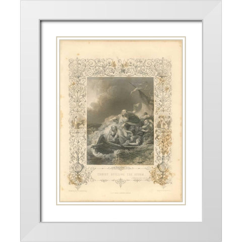 Faith Engraving II White Modern Wood Framed Art Print with Double Matting by Babbitt, Gwendolyn