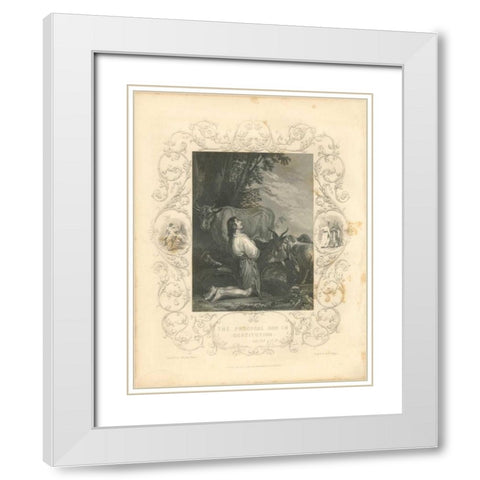 Faith Engraving III White Modern Wood Framed Art Print with Double Matting by Babbitt, Gwendolyn