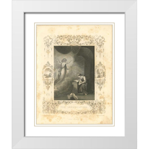 Faith Engraving VI White Modern Wood Framed Art Print with Double Matting by Babbitt, Gwendolyn