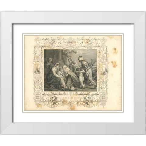 Faith Engraving VIII White Modern Wood Framed Art Print with Double Matting by Babbitt, Gwendolyn