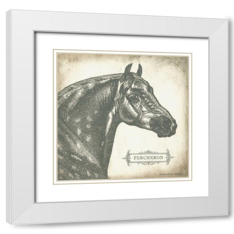 Percheron White Modern Wood Framed Art Print with Double Matting by Babbitt, Gwendolyn