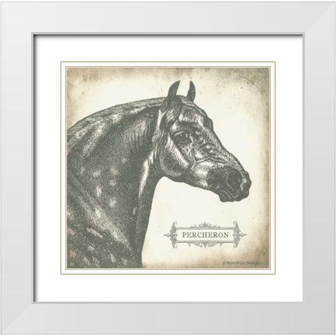 Percheron White Modern Wood Framed Art Print with Double Matting by Babbitt, Gwendolyn