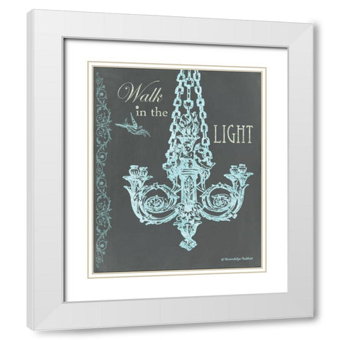 Chandelier Light I White Modern Wood Framed Art Print with Double Matting by Babbitt, Gwendolyn