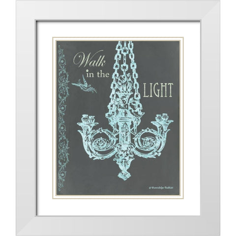 Chandelier Light I White Modern Wood Framed Art Print with Double Matting by Babbitt, Gwendolyn