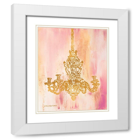 Pink and Gold I White Modern Wood Framed Art Print with Double Matting by Babbitt, Gwendolyn