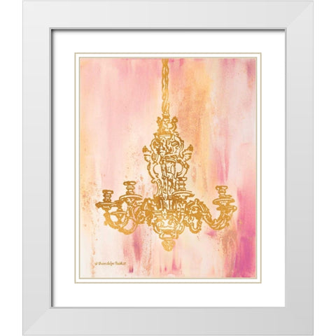 Pink and Gold I White Modern Wood Framed Art Print with Double Matting by Babbitt, Gwendolyn