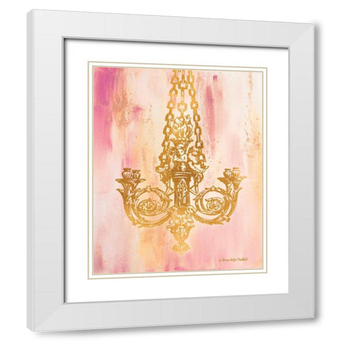 Pink and Gold II White Modern Wood Framed Art Print with Double Matting by Babbitt, Gwendolyn