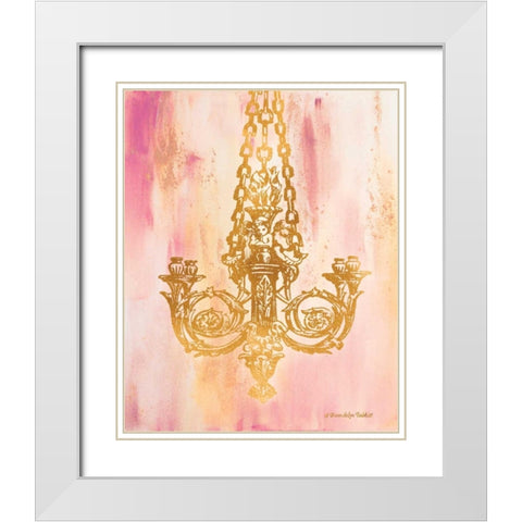 Pink and Gold II White Modern Wood Framed Art Print with Double Matting by Babbitt, Gwendolyn