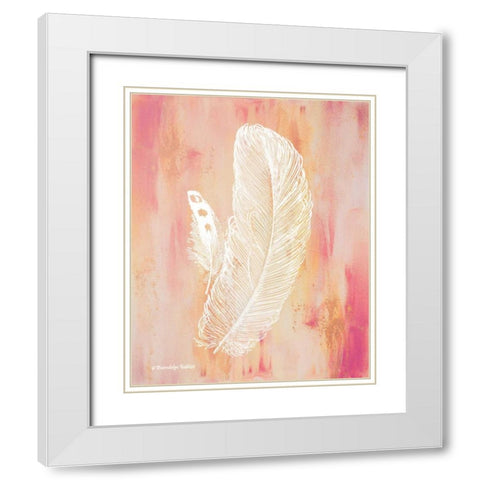 Whimsical Feathers I White Modern Wood Framed Art Print with Double Matting by Babbitt, Gwendolyn